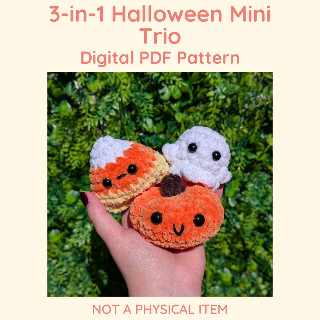 3-in-1 Halloween Mini Trio Crochet Pattern // Digital PDF File