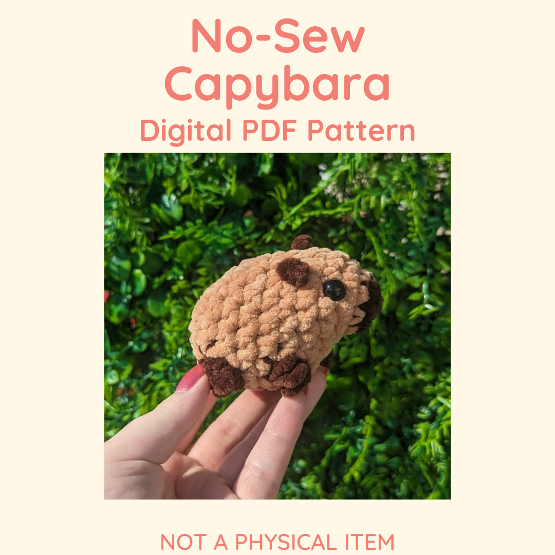 No-Sew Baby Capybara Crochet Pattern // NOT A PHYSICAL ITEM