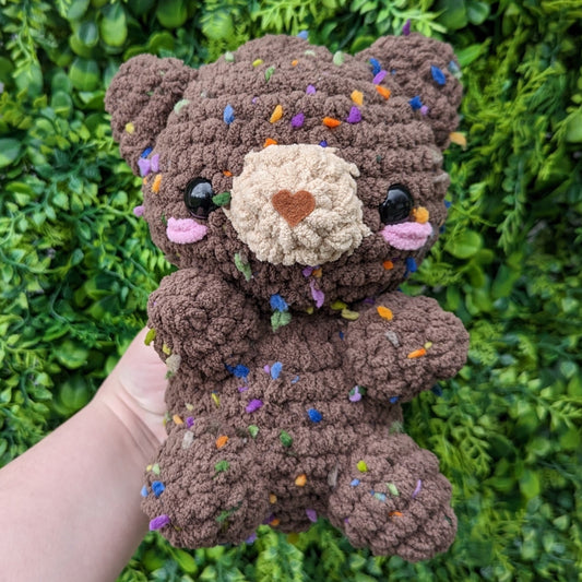 MADE TO ORDER Cosmic Brownie Confetti Teddy Bear Crochet Plushie