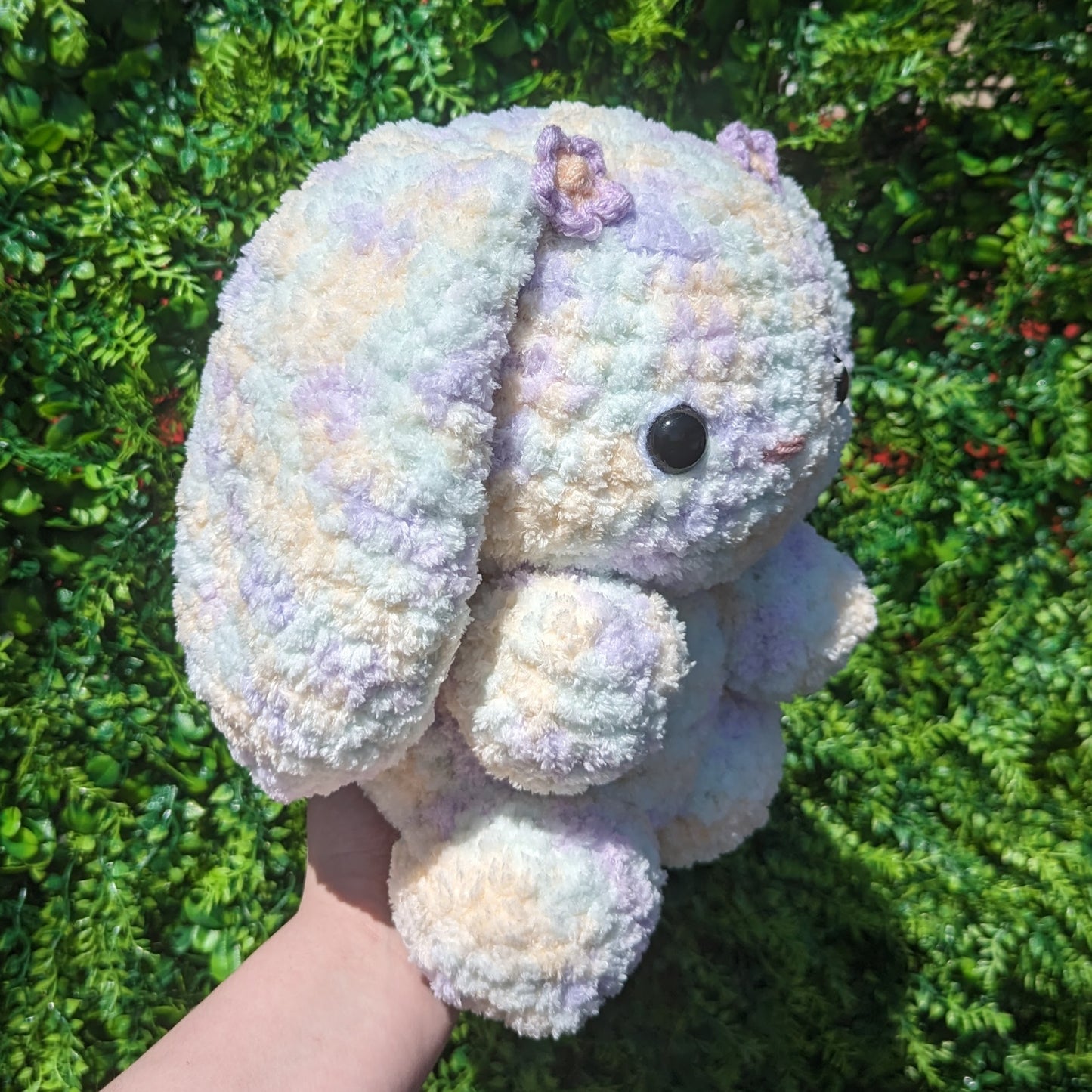 HECHO A PEDIDO Jumbo Fluffy Lavanda Miel Conejito Crochet Plushie