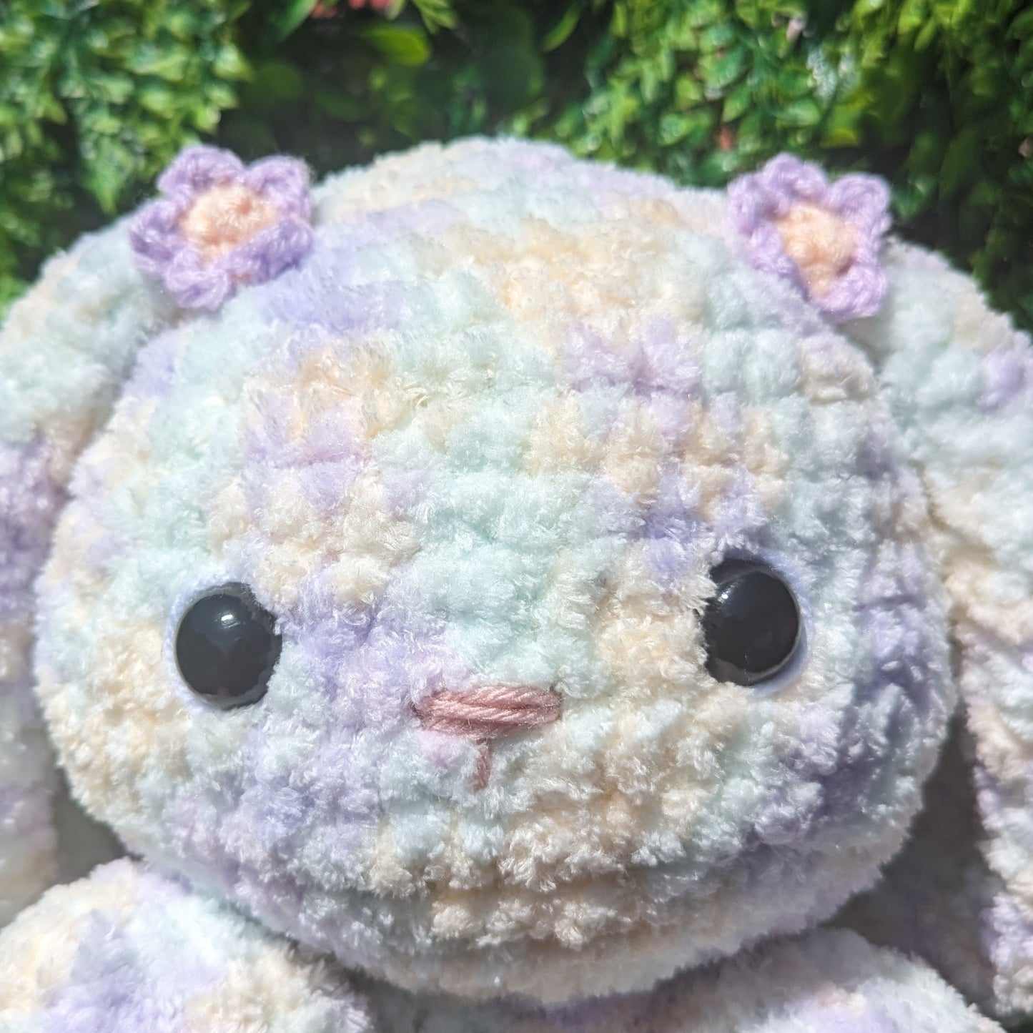 HECHO A PEDIDO Jumbo Fluffy Lavanda Miel Conejito Crochet Plushie