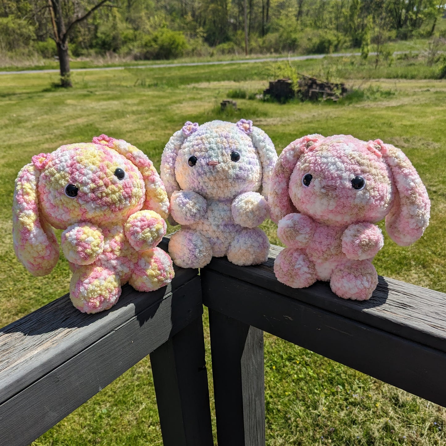 HECHO A PEDIDO Jumbo Fluffy Lavanda Miel Conejito Crochet Plushie