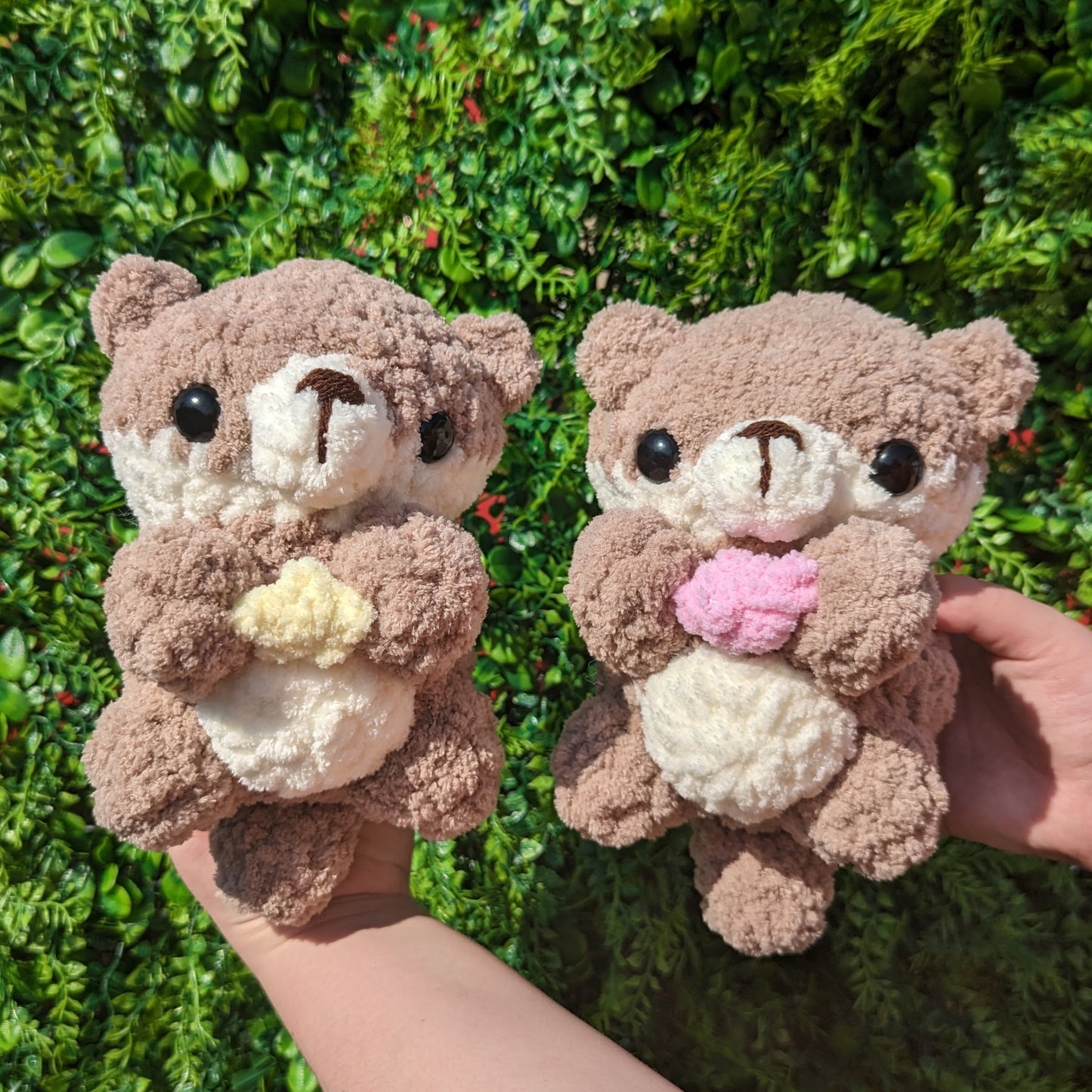 MADE TO ORDER Fuzzy Baby Sea Otter Holding Sea Shell or Star Crochet Plushie