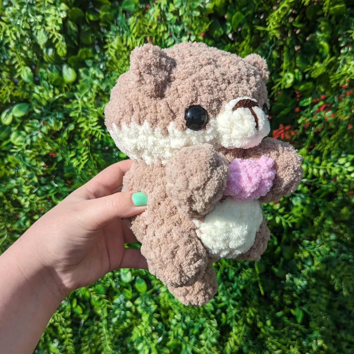 MADE TO ORDER Fuzzy Baby Sea Otter Holding Sea Shell or Star Crochet Plushie