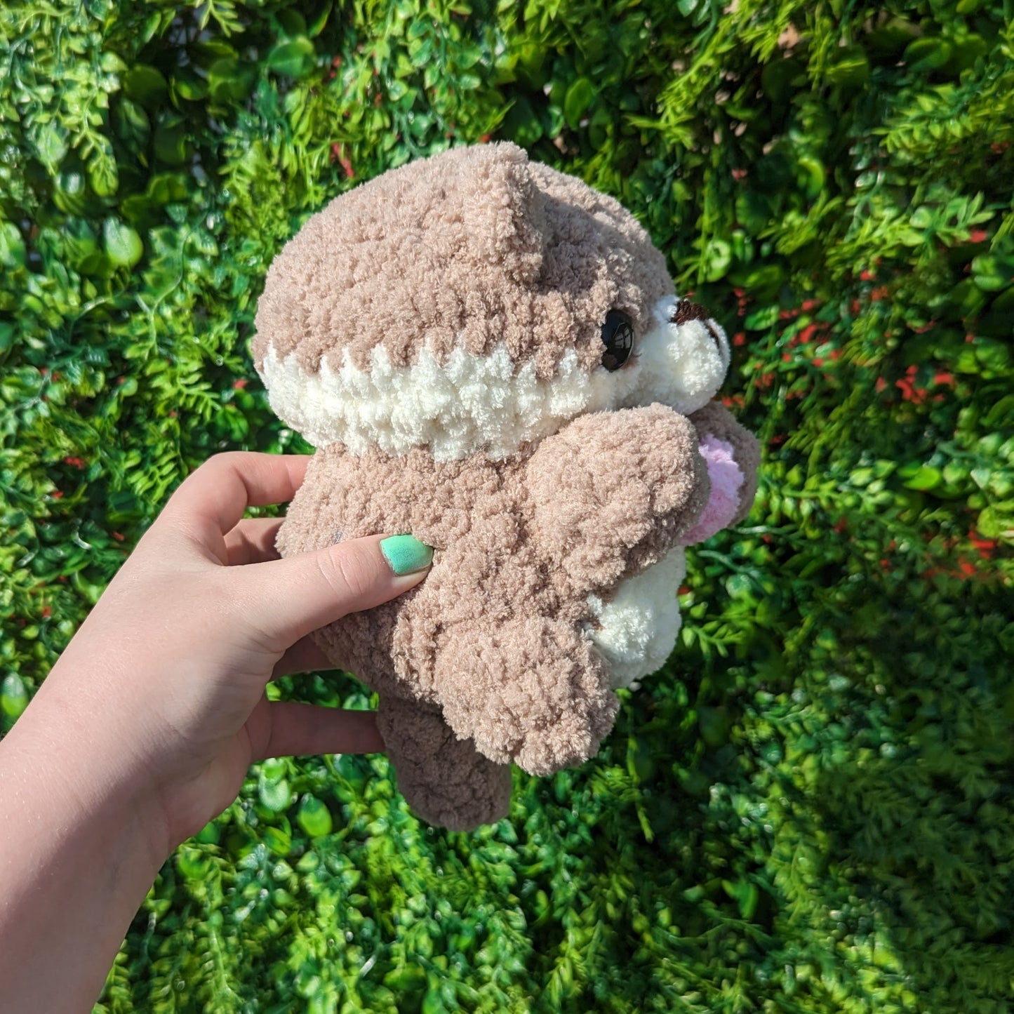 MADE TO ORDER Fuzzy Baby Sea Otter Holding Sea Shell or Star Crochet Plushie