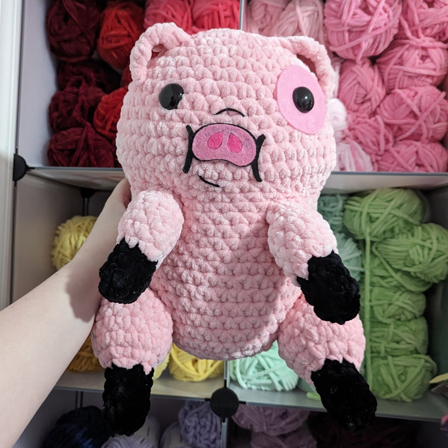 Jumbo Waddles el cerdo crochet peluche