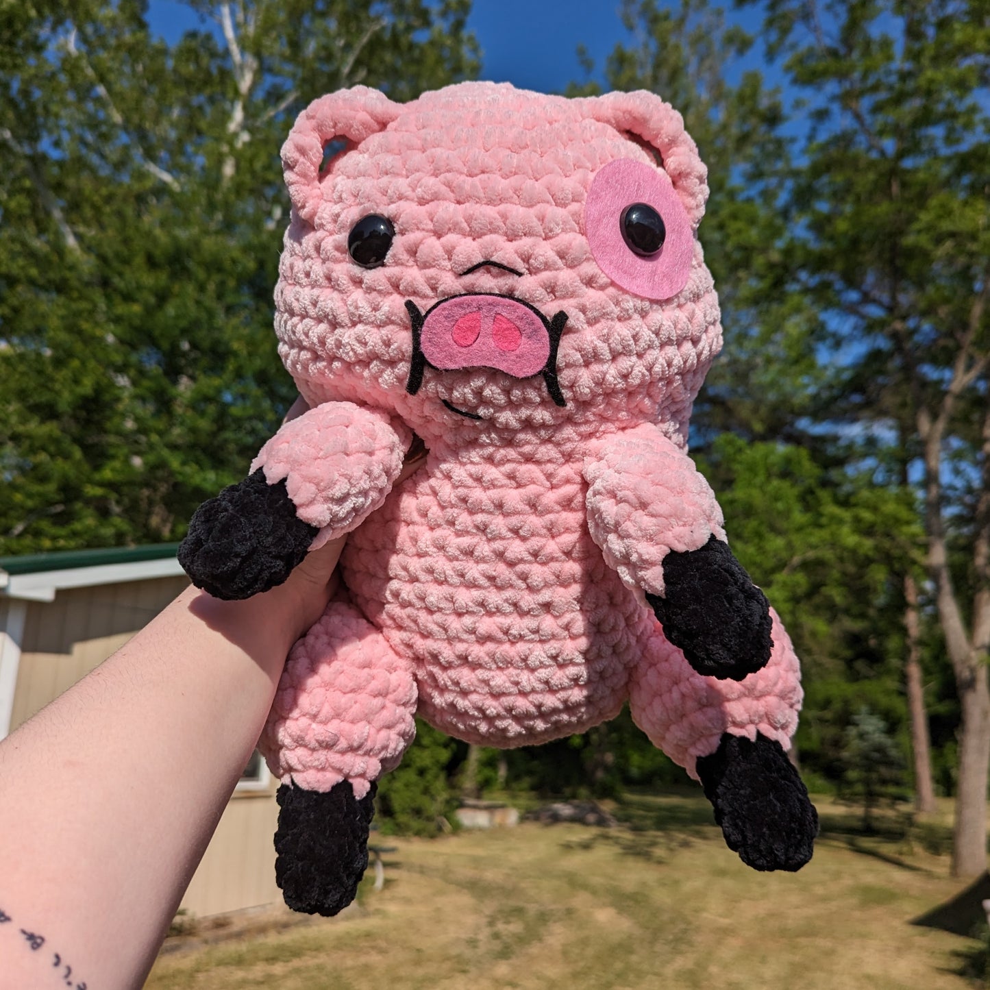 Jumbo Waddles el cerdo crochet peluche