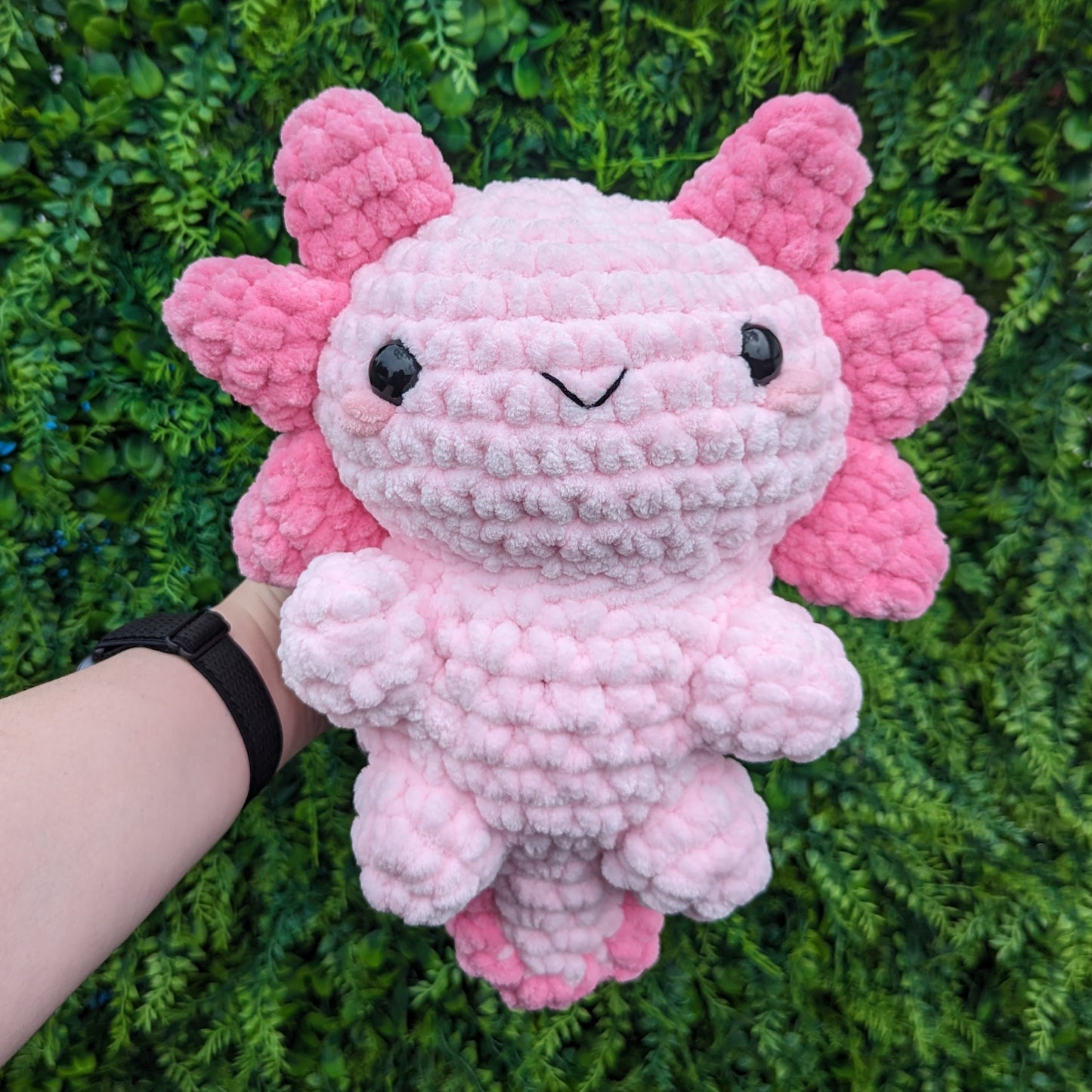 Jumbo Pink Axolotl Crochet Plushie