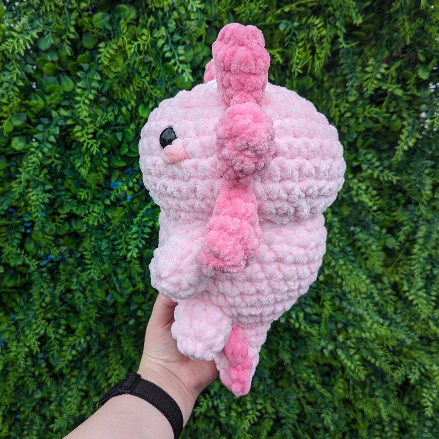 Jumbo Pink Axolotl Crochet Plushie