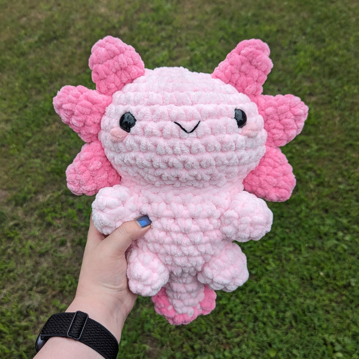 Jumbo Pink Axolotl Crochet Plushie