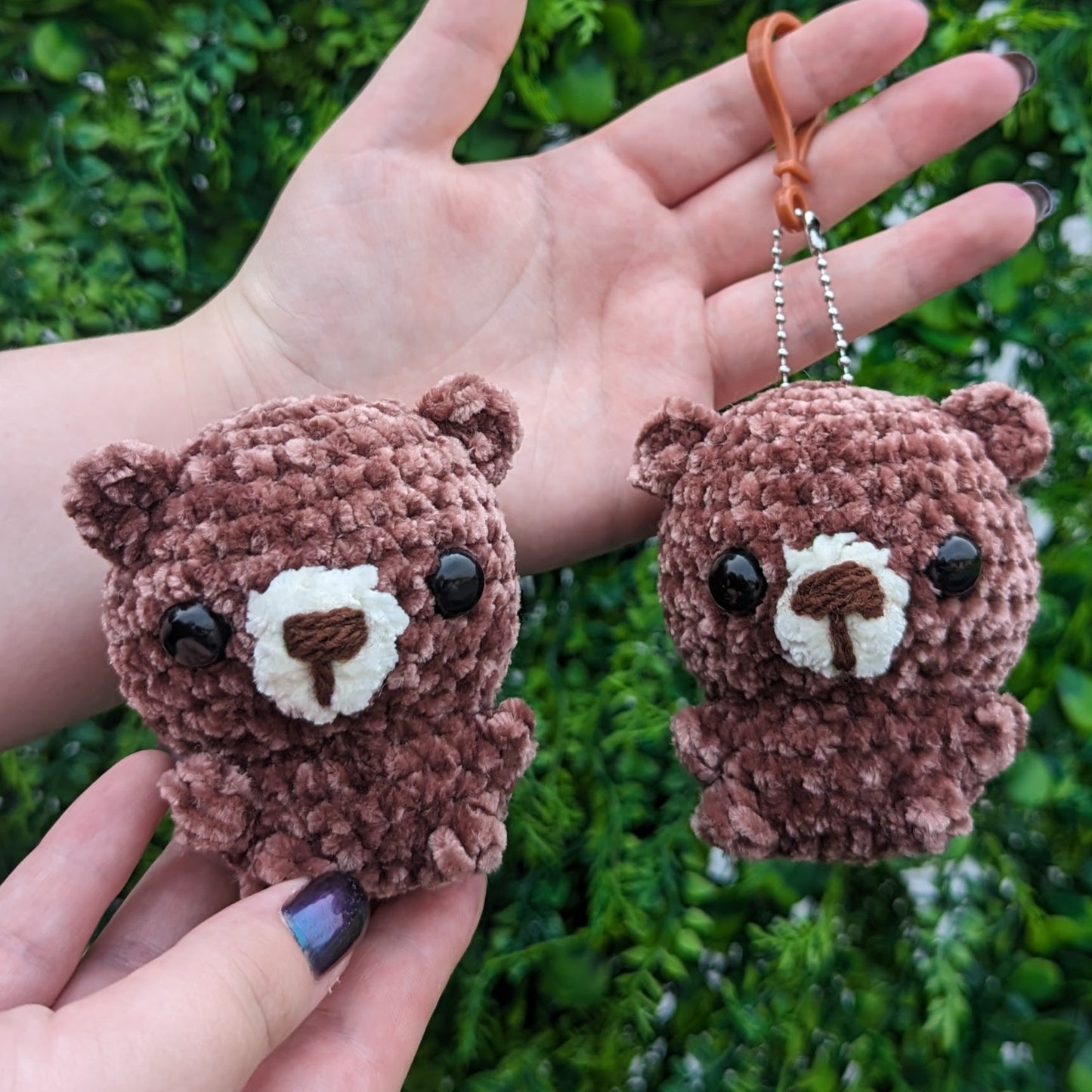 Velvet Chubby Baby Bear Crochet Plushie or Keychain