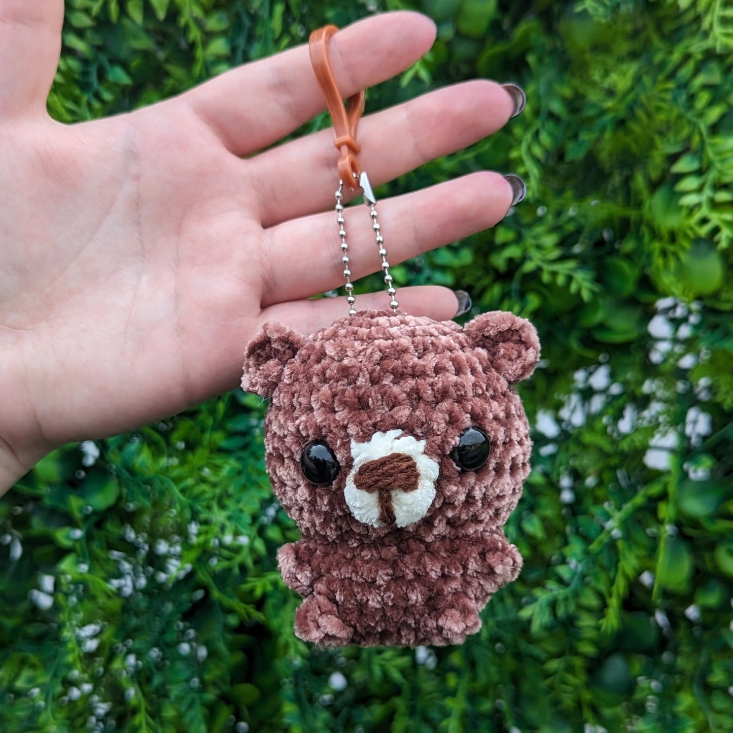 Velvet Chubby Baby Bear Crochet Plushie or Keychain