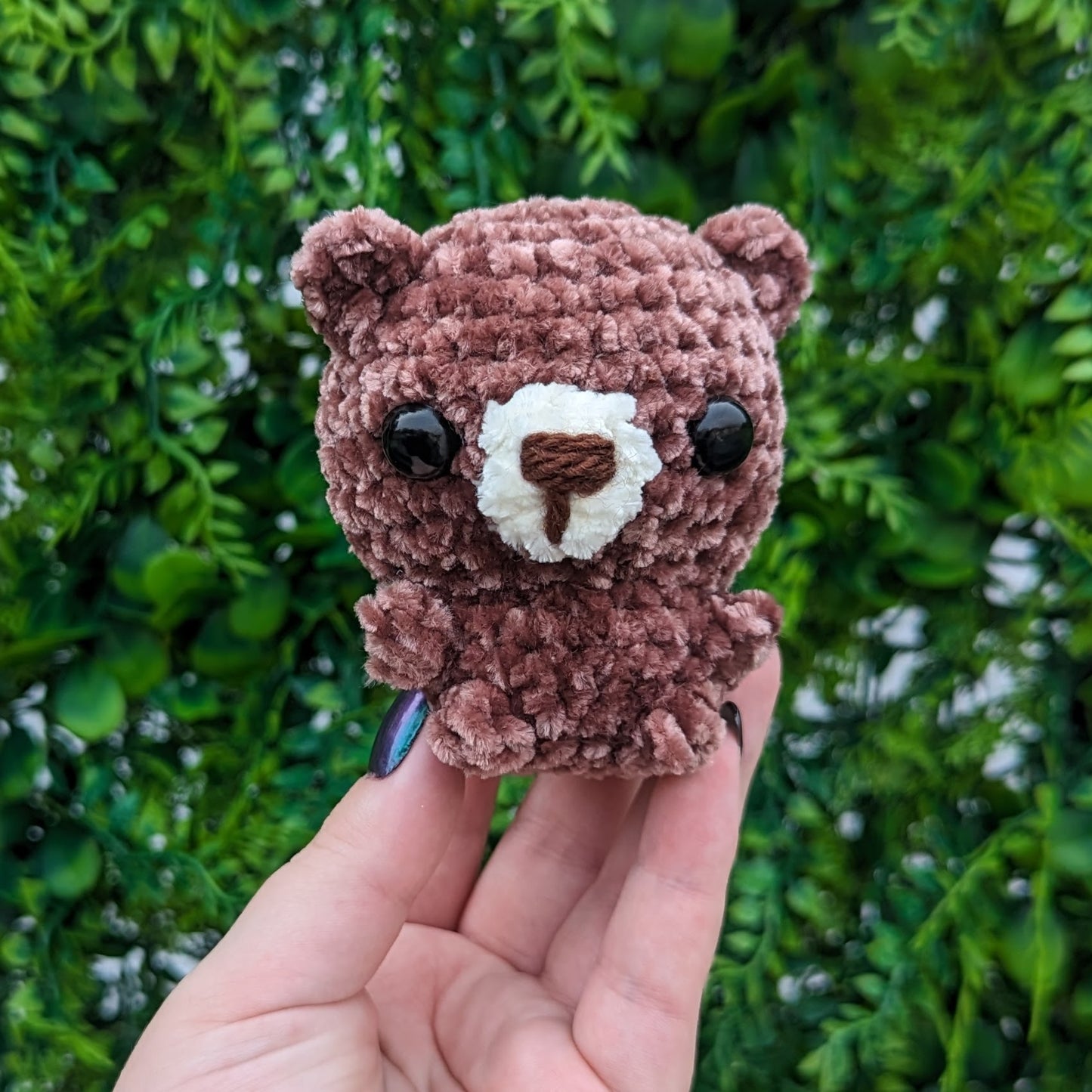 Velvet Chubby Baby Bear Crochet Plushie or Keychain