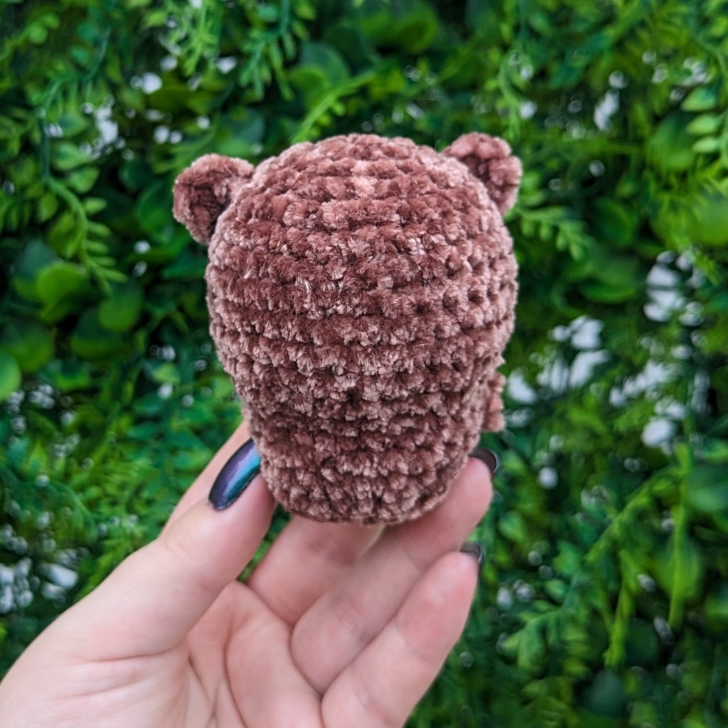 Velvet Chubby Baby Bear Crochet Plushie or Keychain