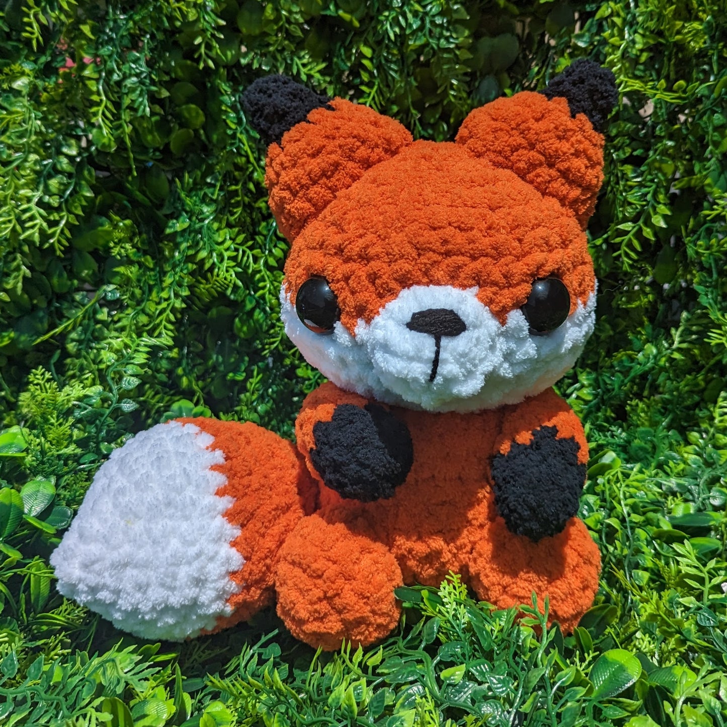 Jumbo Fuzzy Sitting Kawaii Fox Crochet Plushie