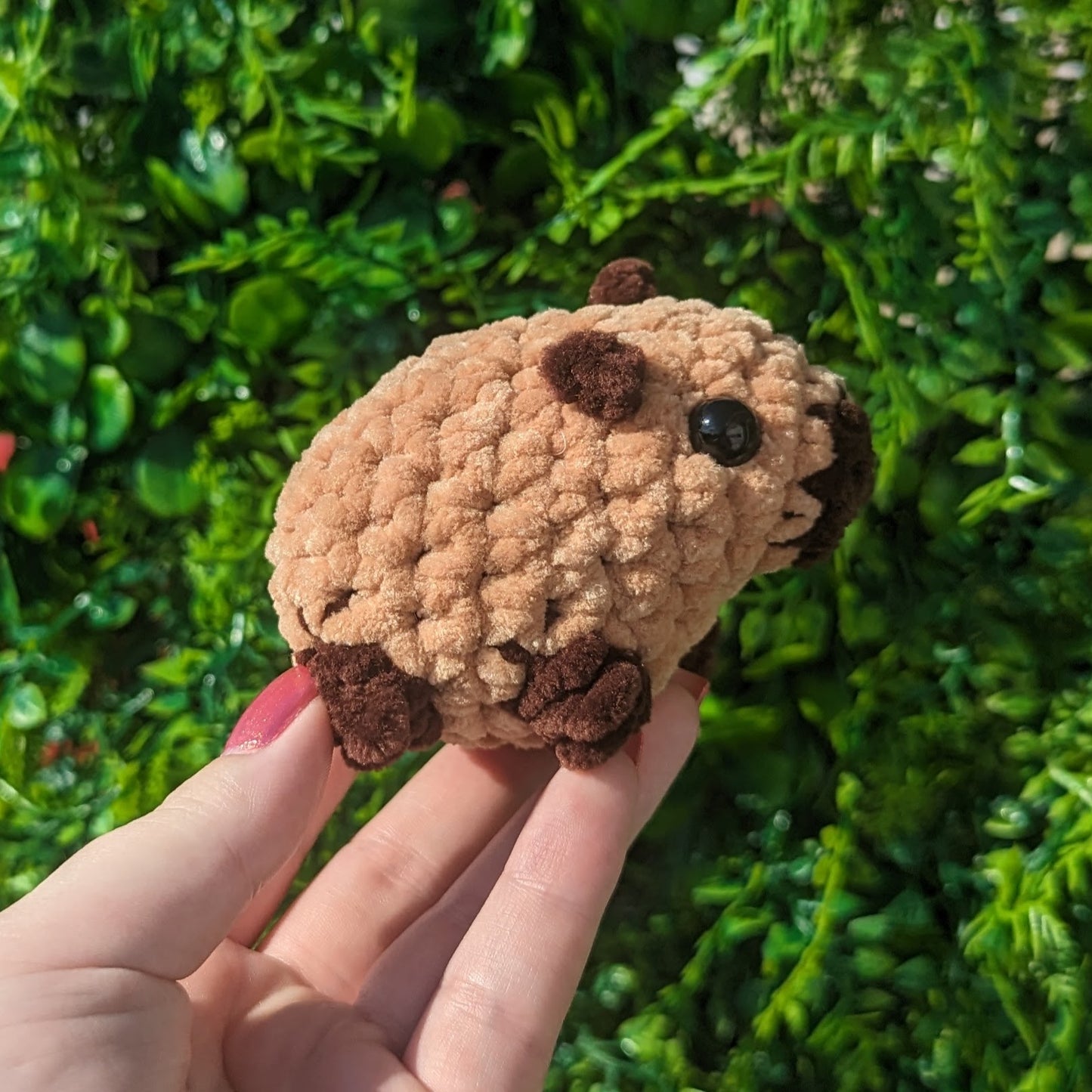 Peluche de ganchillo de carpincho bebé gordito