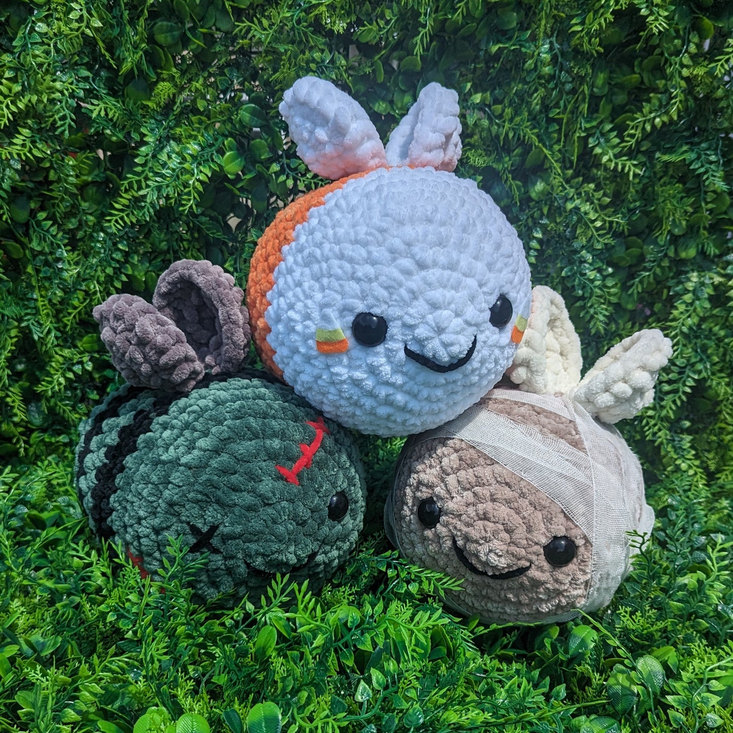 Jumbo 'CanBee Corn' Candy Corn Bee Crochet Plushie