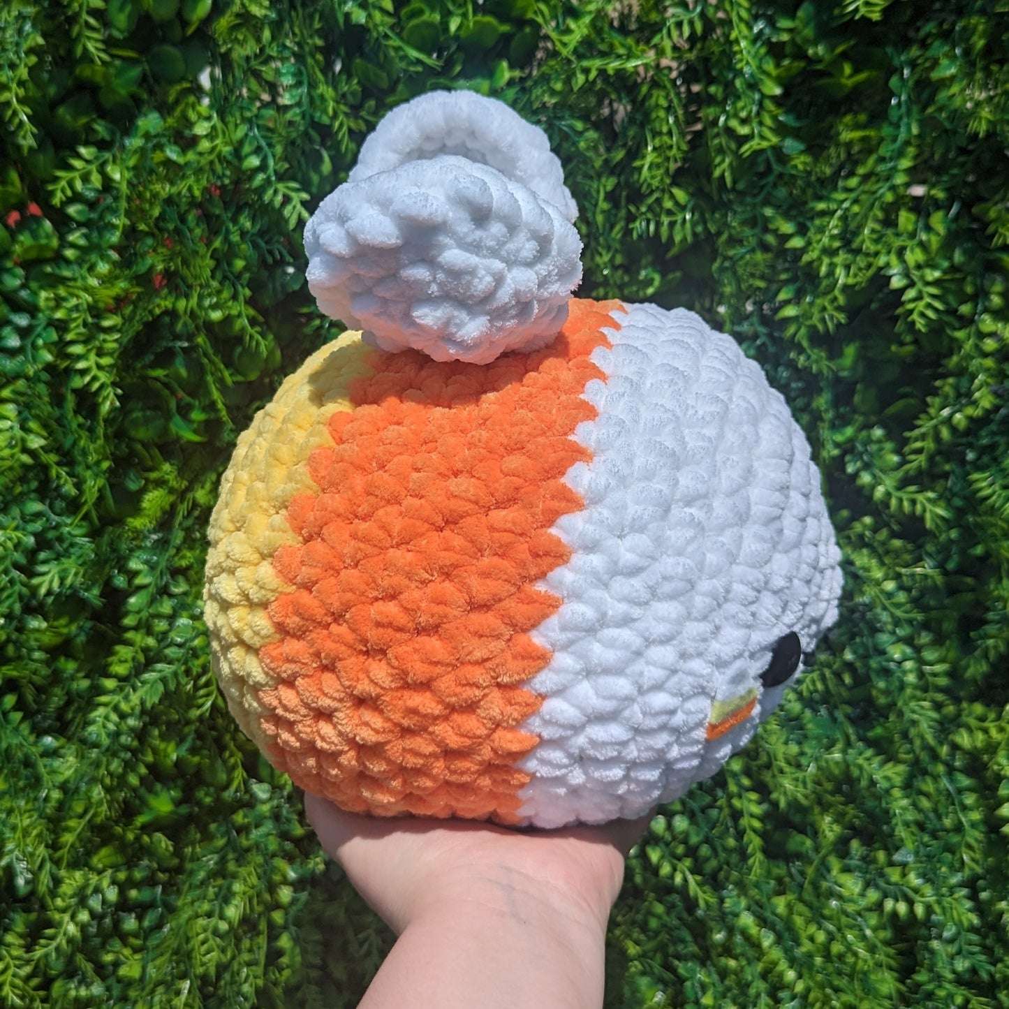 Jumbo 'CanBee Corn' Candy Corn Bee Crochet Plushie