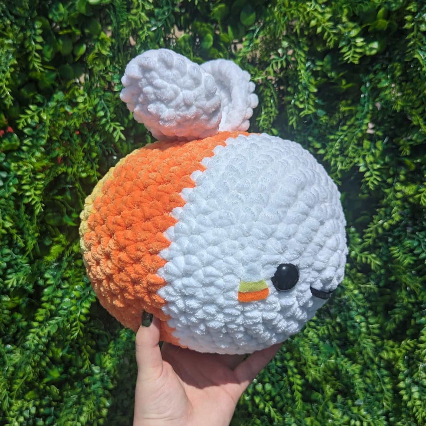 Jumbo 'CanBee Corn' Candy Corn Bee Crochet Plushie
