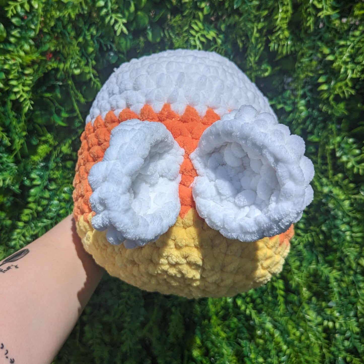 Jumbo 'CanBee Corn' Candy Corn Bee Crochet Plushie
