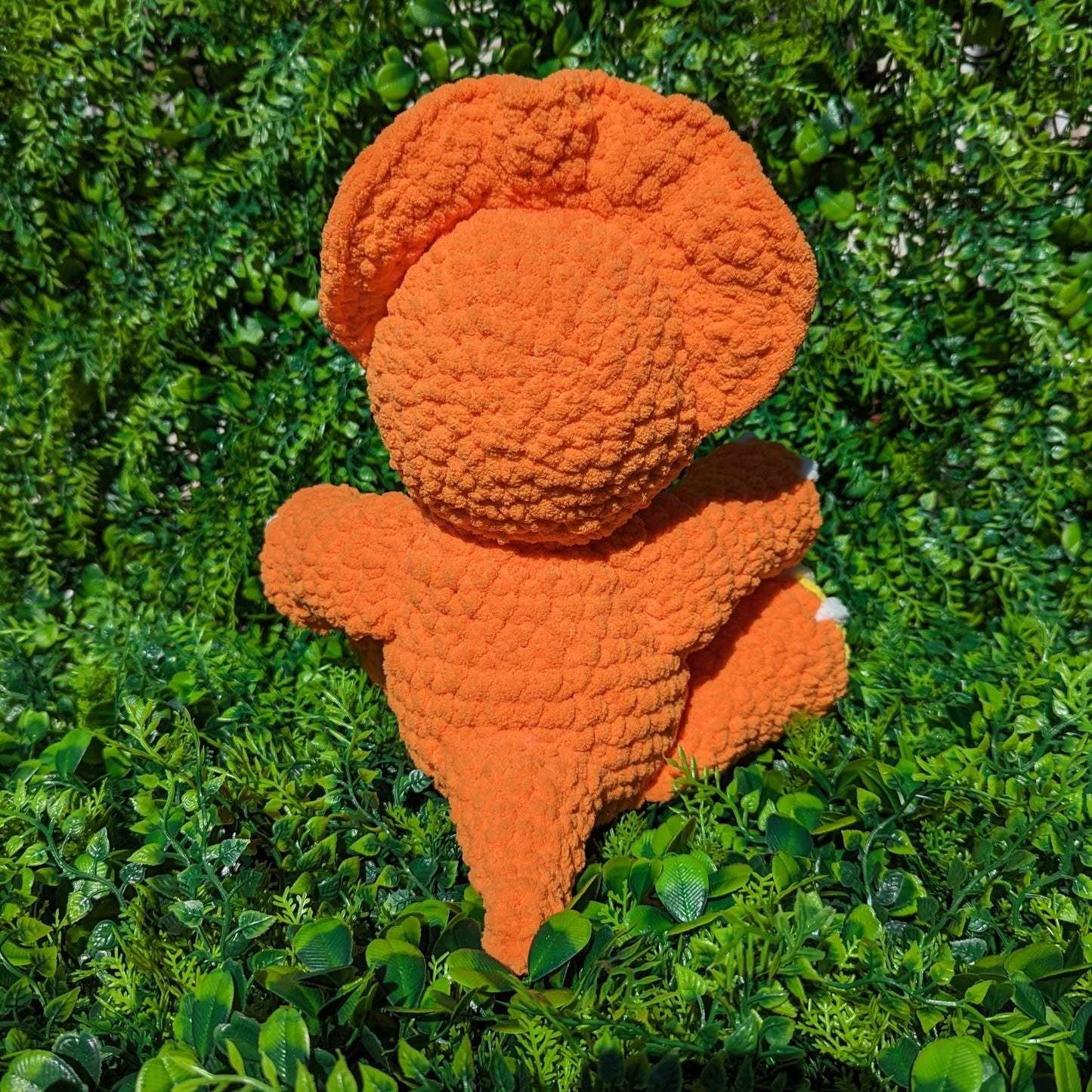 Jumbo Candy Corn Triceratops Dinosaur Crochet Plushie