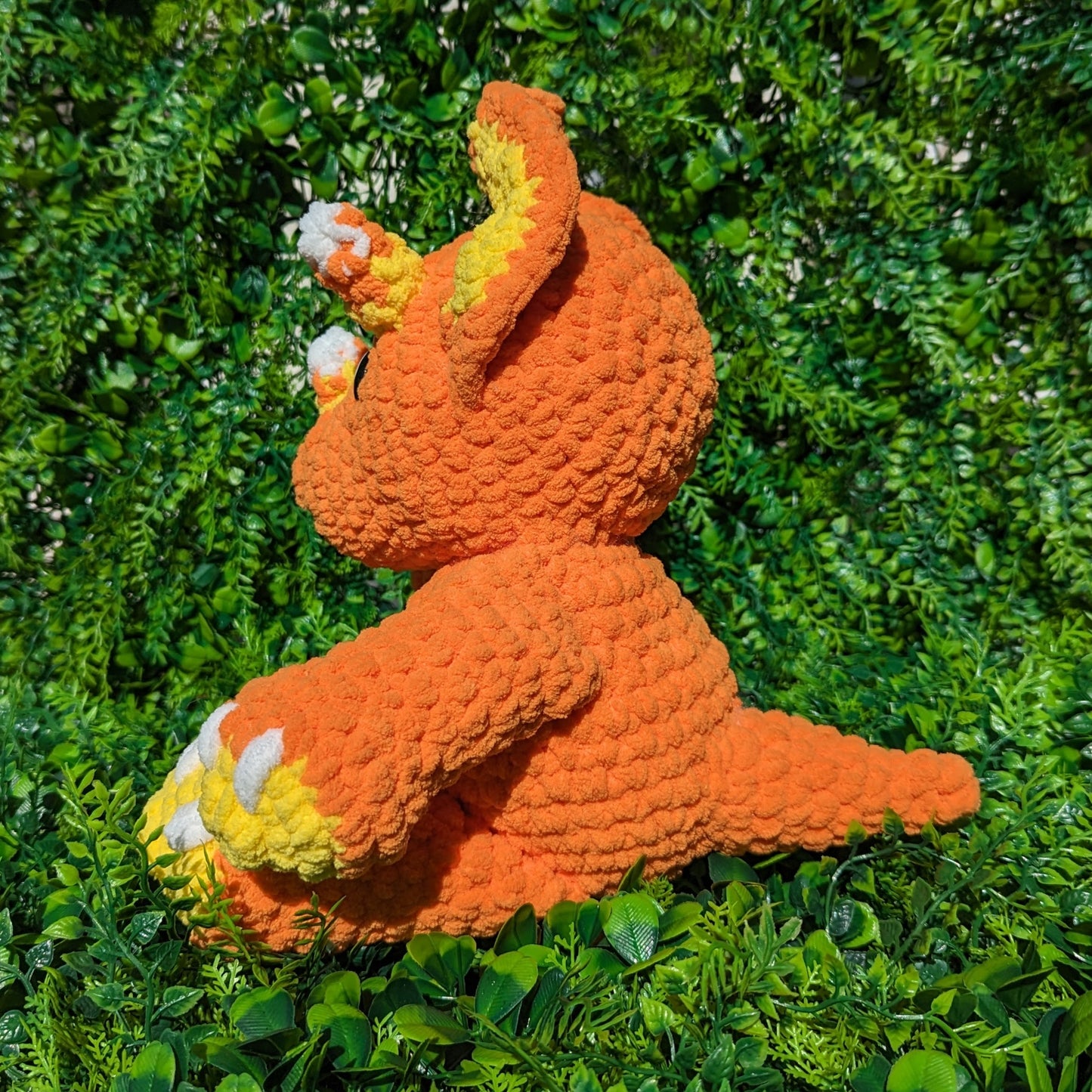 Jumbo Candy Corn Triceratops Dinosaur Crochet Plushie