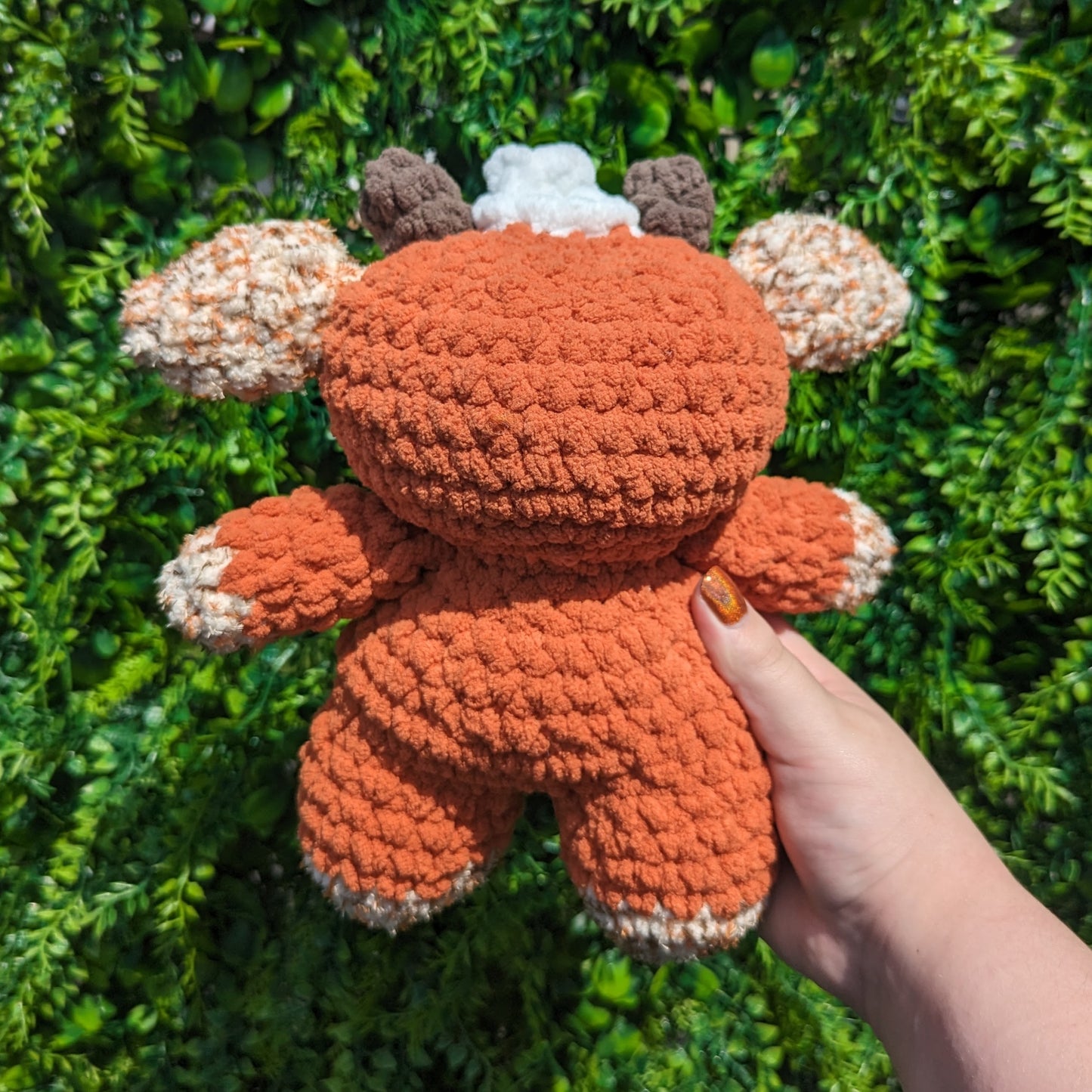 Pumpkin Spice Latte Cow Crochet Plushie