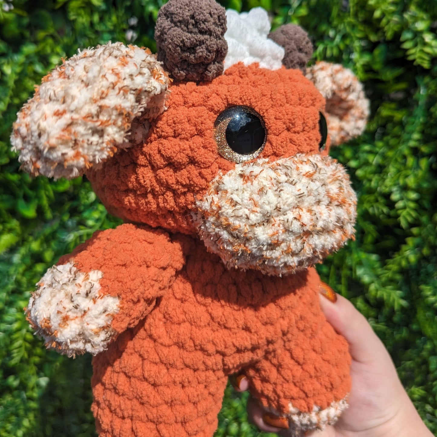 Pumpkin Spice Latte Cow Crochet Plushie