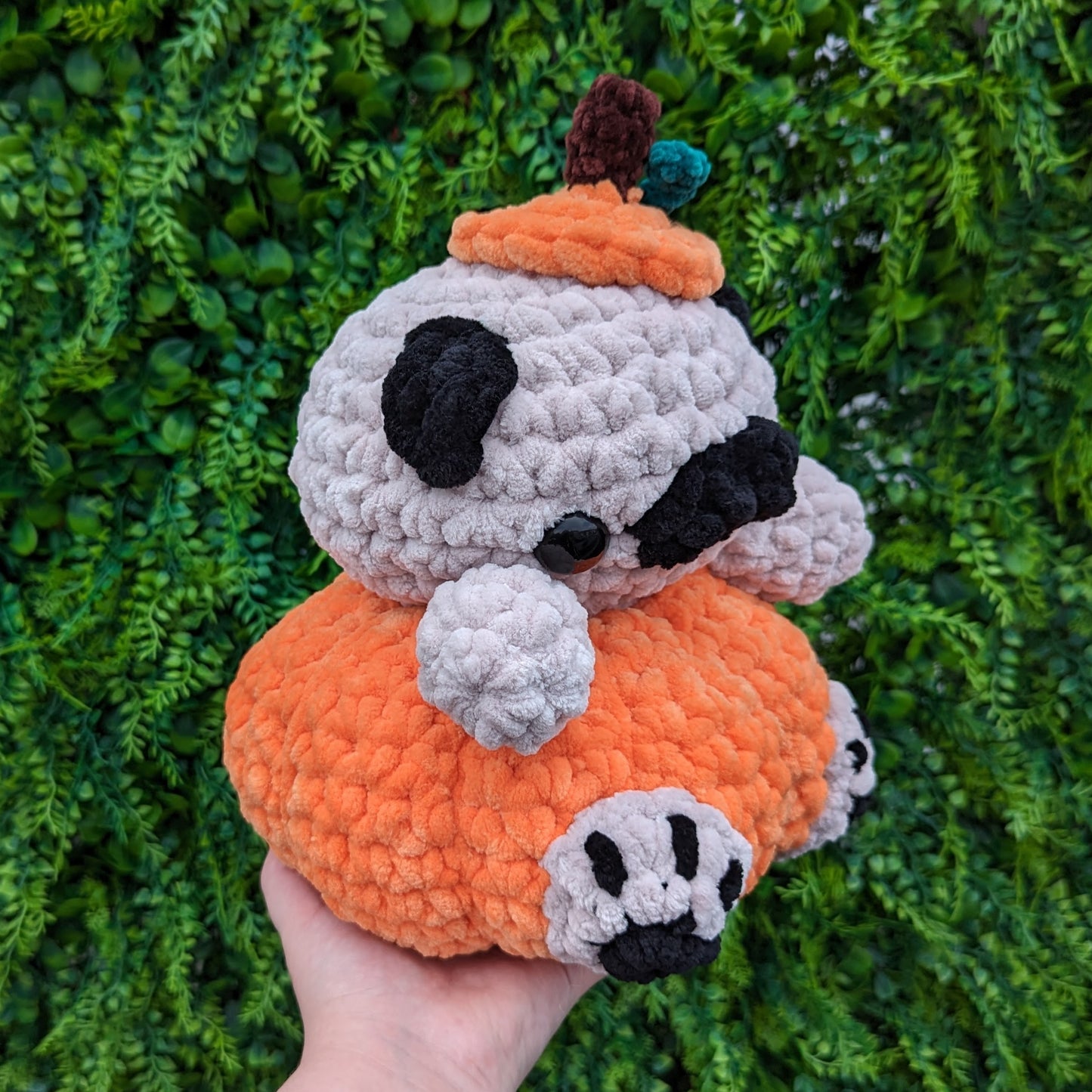 Jumbo Pug in a Pumpkin Crochet Plushie