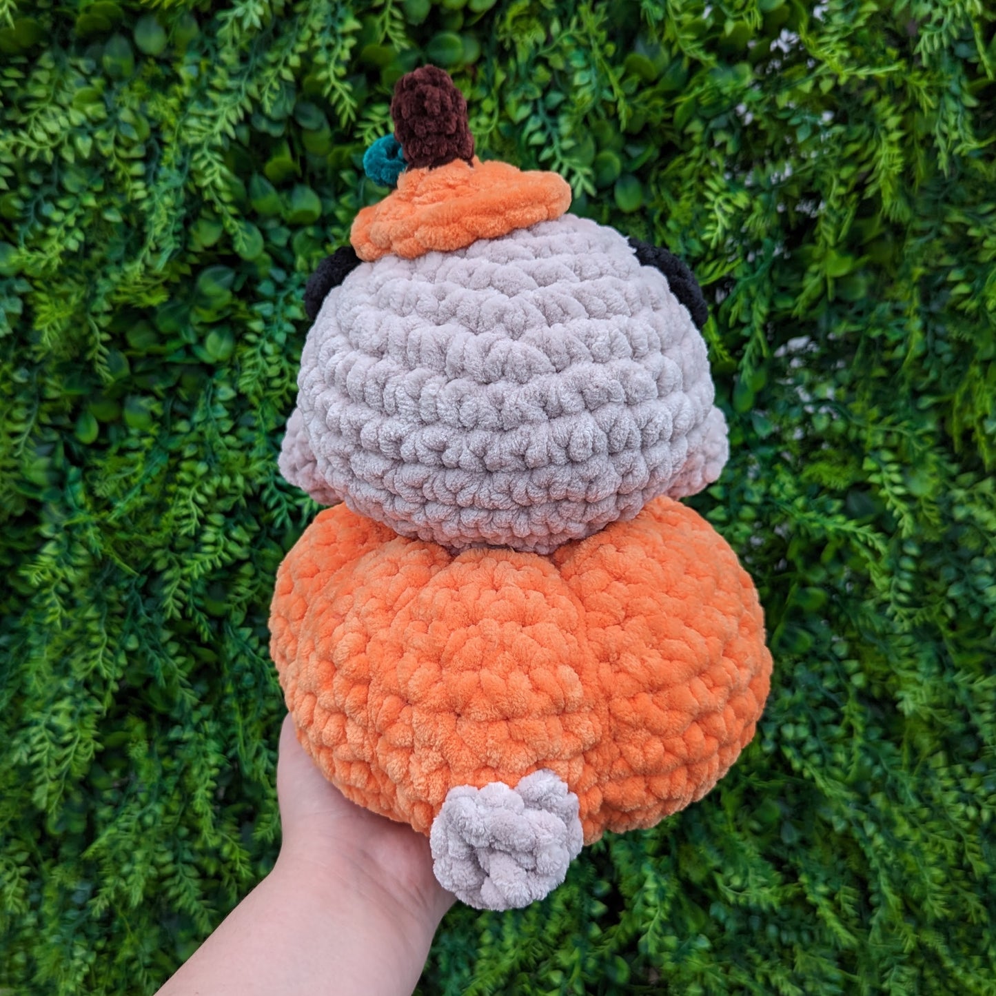 Jumbo Pug in a Pumpkin Crochet Plushie