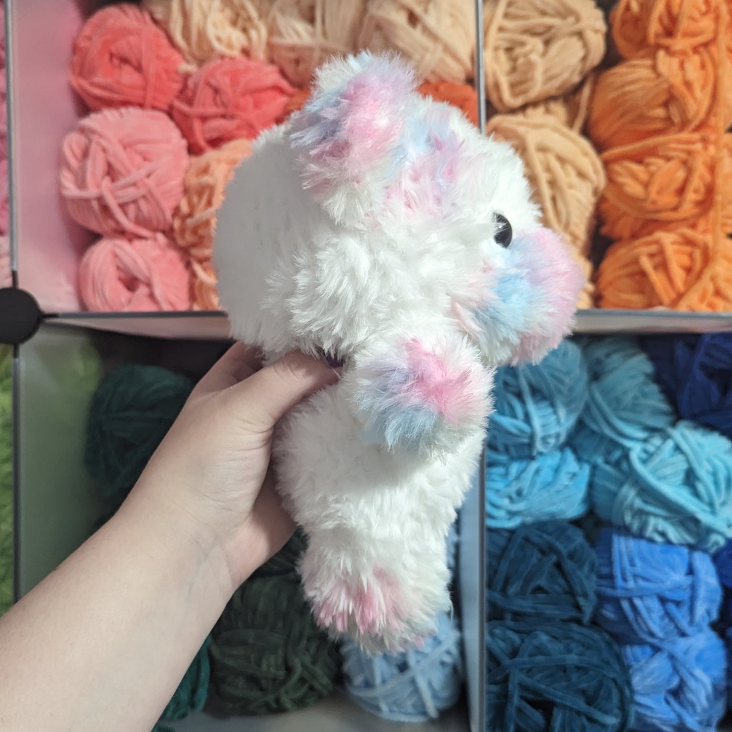 Fluffy Cotton Candy Cow Crochet Plushie