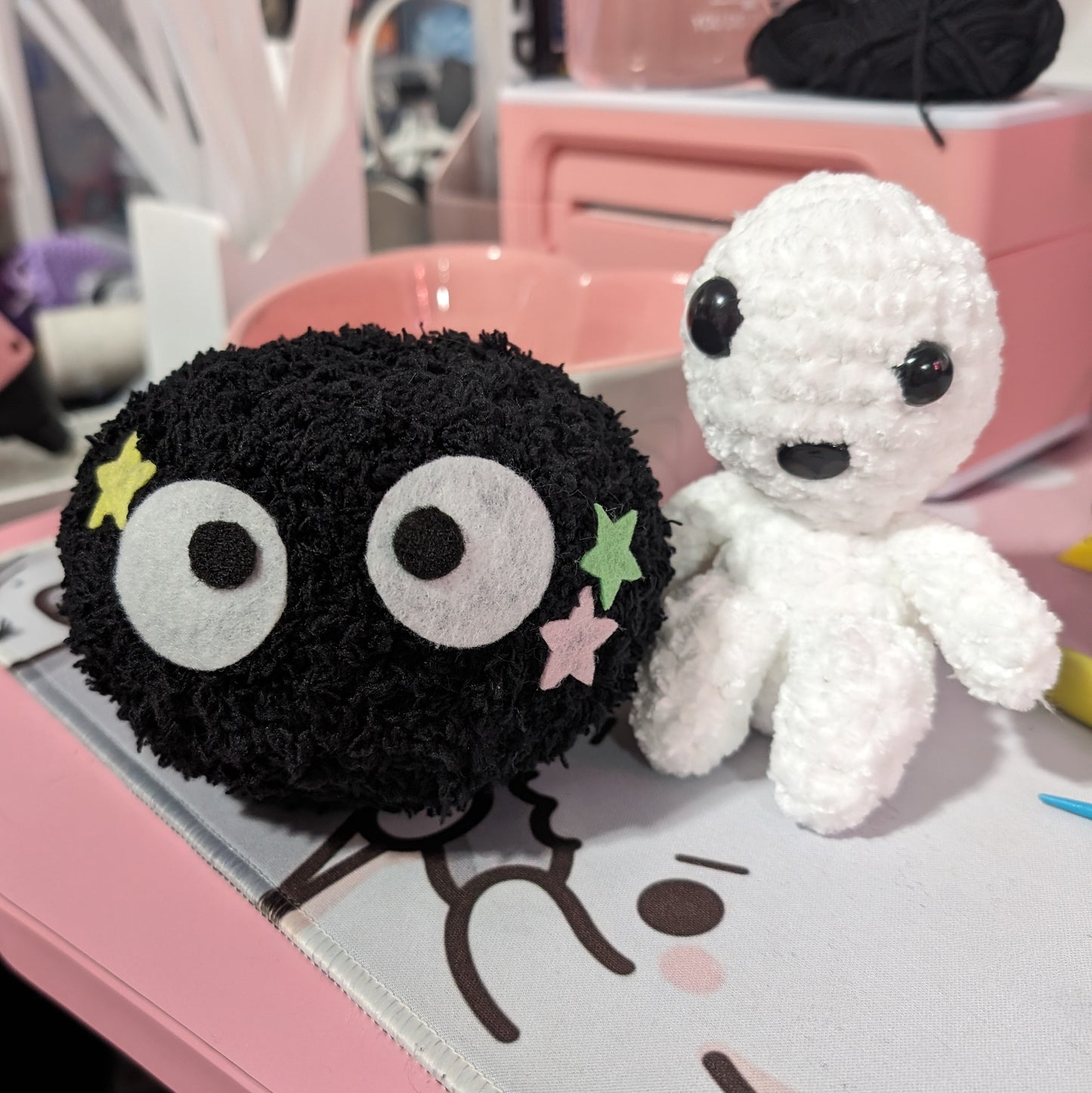 MADE TO ORDER Mini Velvet Kodama Tree Spirit Crochet Plushie