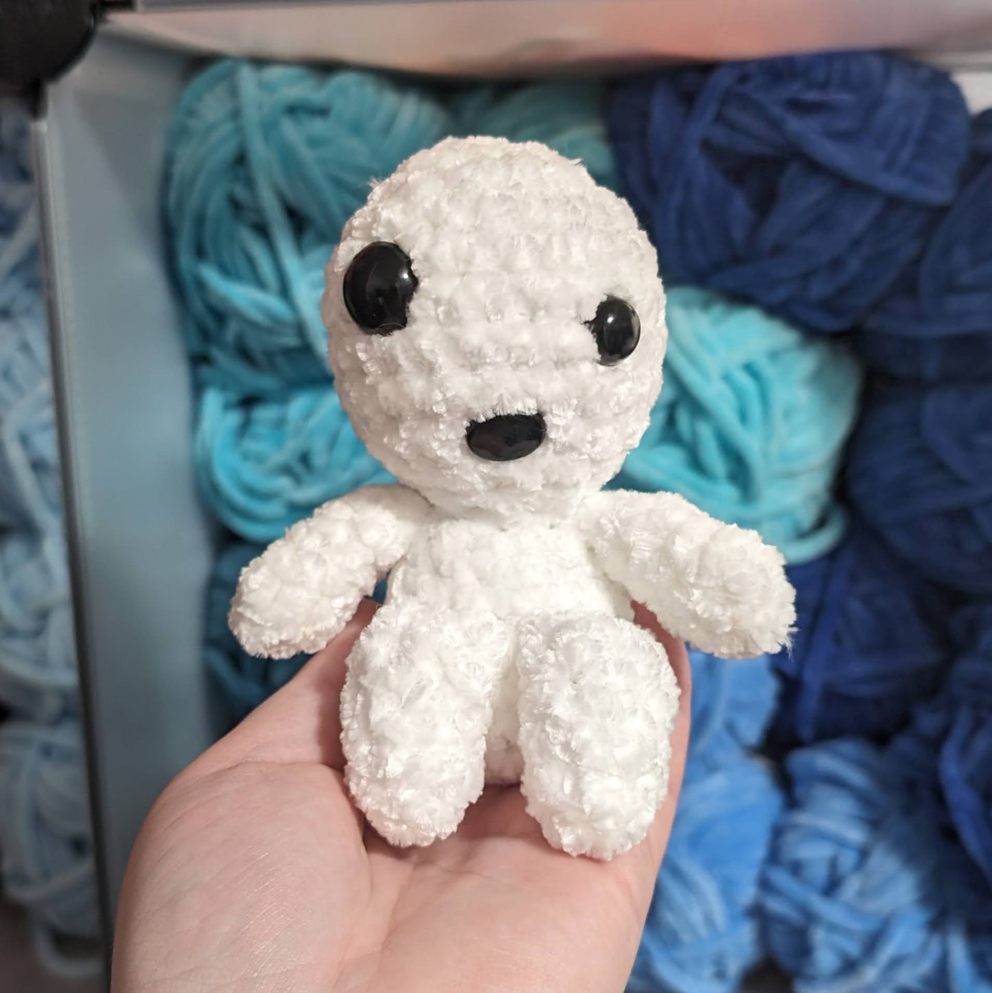 MADE TO ORDER Mini Velvet Kodama Tree Spirit Crochet Plushie