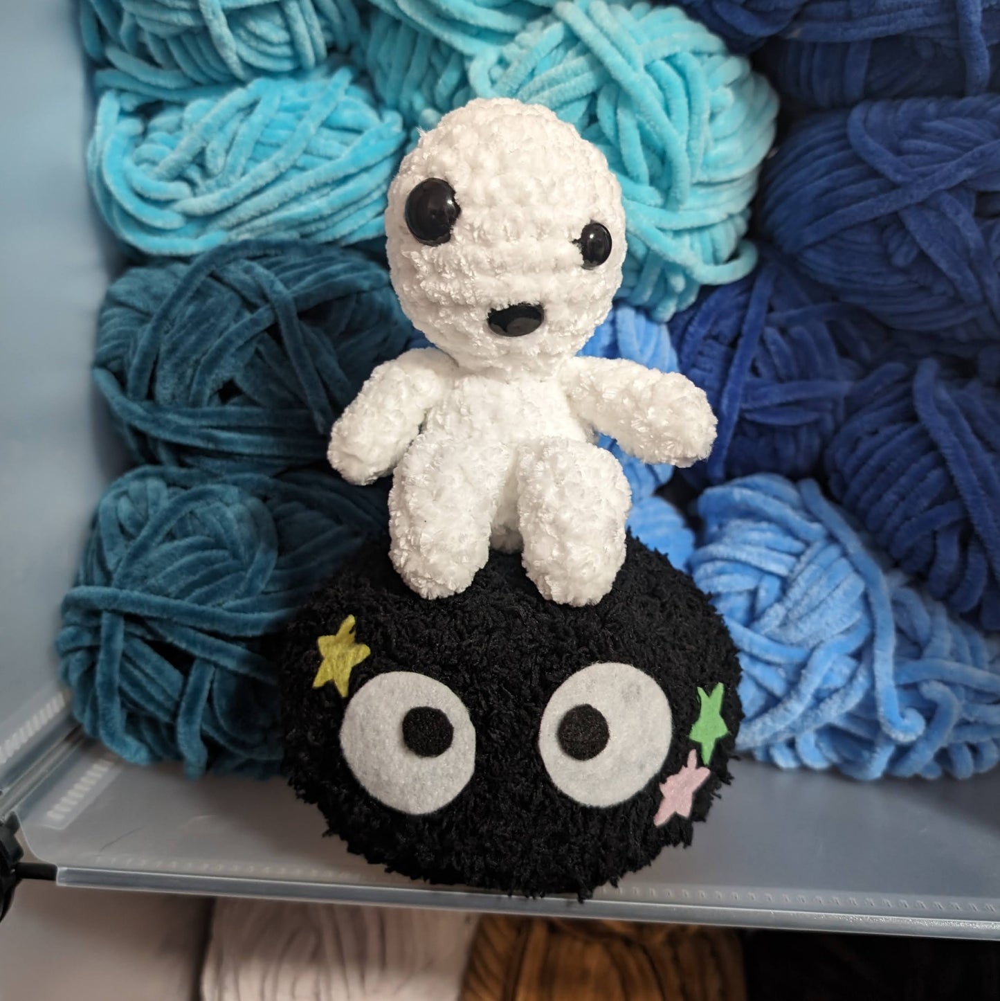 MADE TO ORDER Mini Velvet Kodama Tree Spirit Crochet Plushie