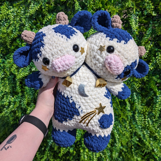 Jumbo Celestial Two-Headed Calf Cow Crochet Plushie [Archived]