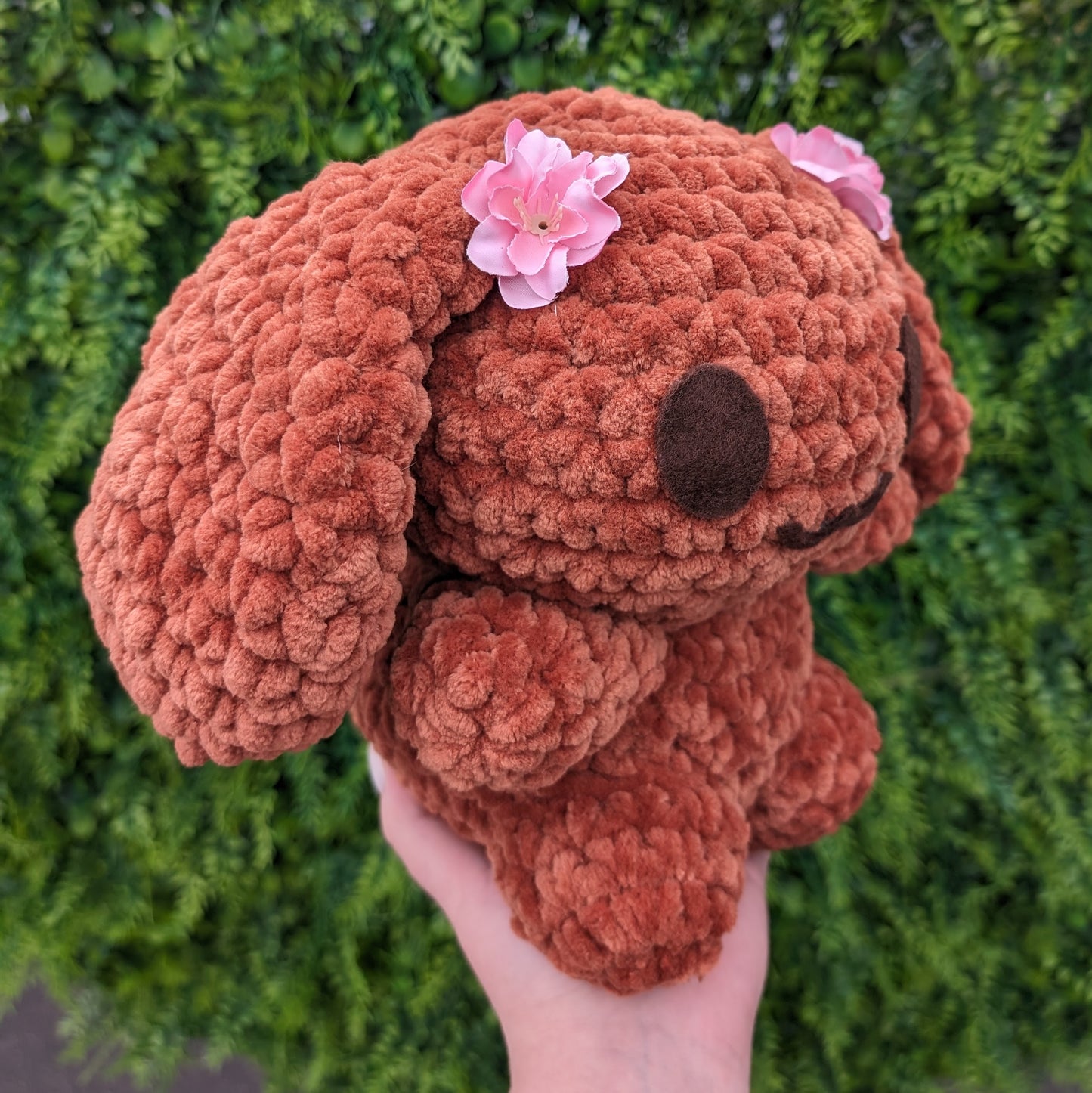 MADE TO ORDER Jumbo Kawaii Japanese Brown Puppy Dog Bunny Crochet Plushie