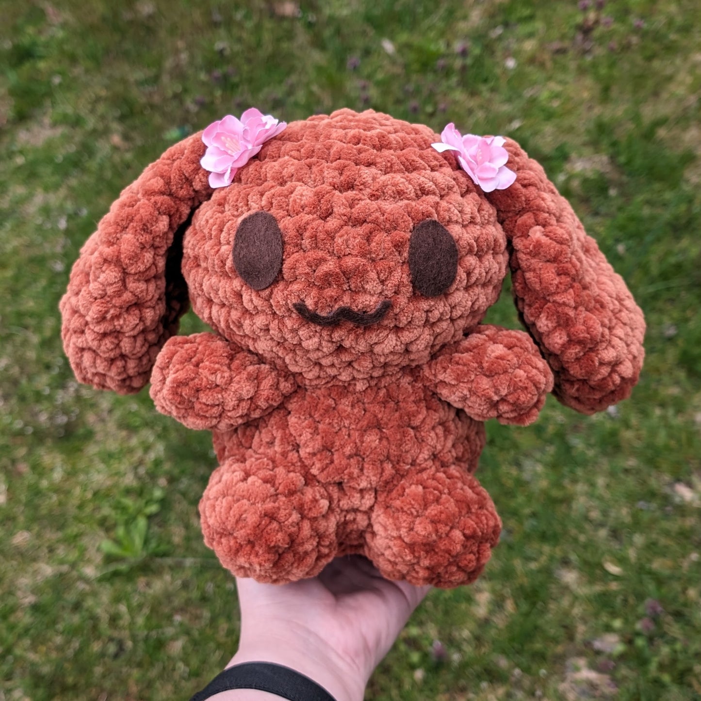 MADE TO ORDER Jumbo Kawaii Japanese Brown Puppy Dog Bunny Crochet Plushie