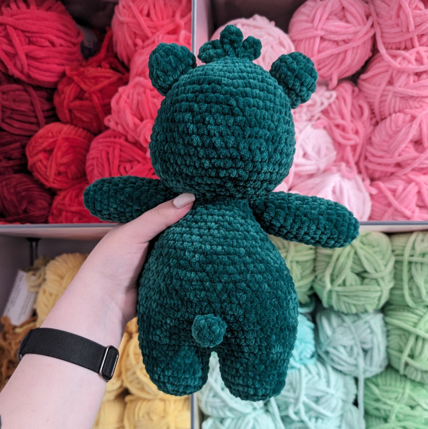 Emerald Green Stoney Bear Crochet Plushie