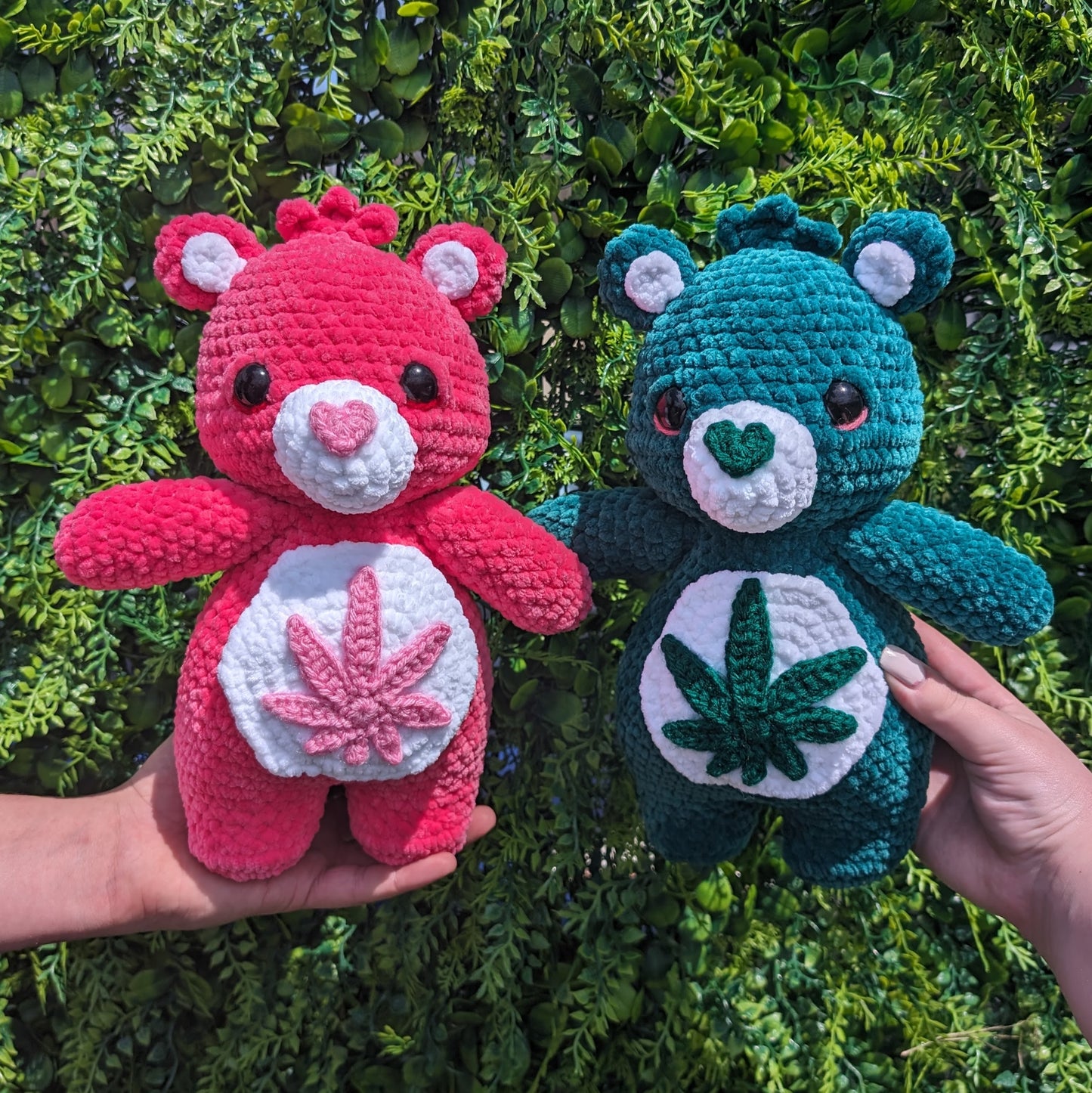 Pink Stoney Bear Crochet Plushie