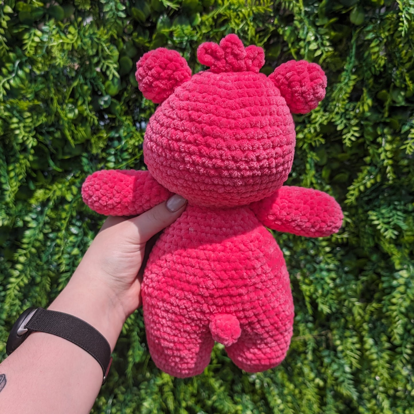 Pink Stoney Bear Crochet Plushie