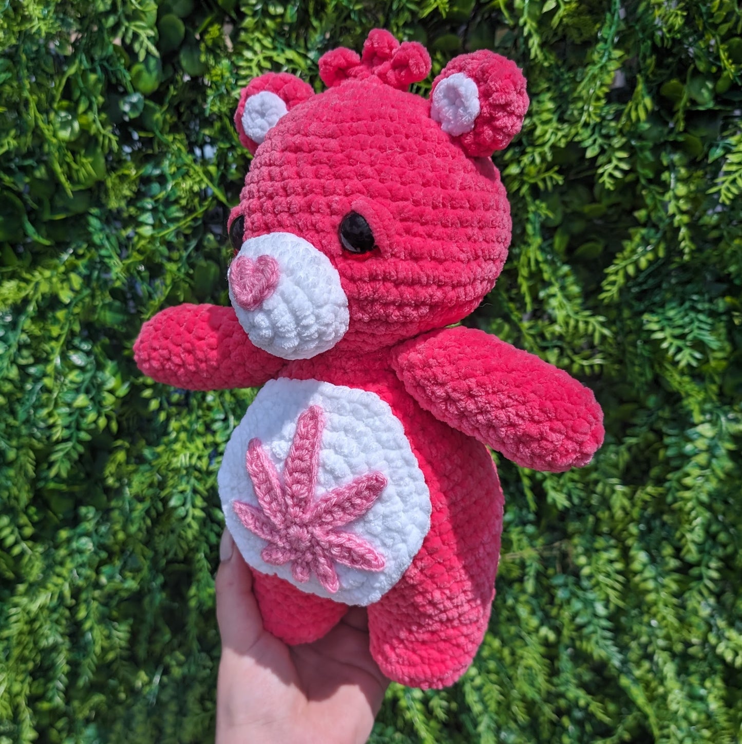 Pink Stoney Bear Crochet Plushie