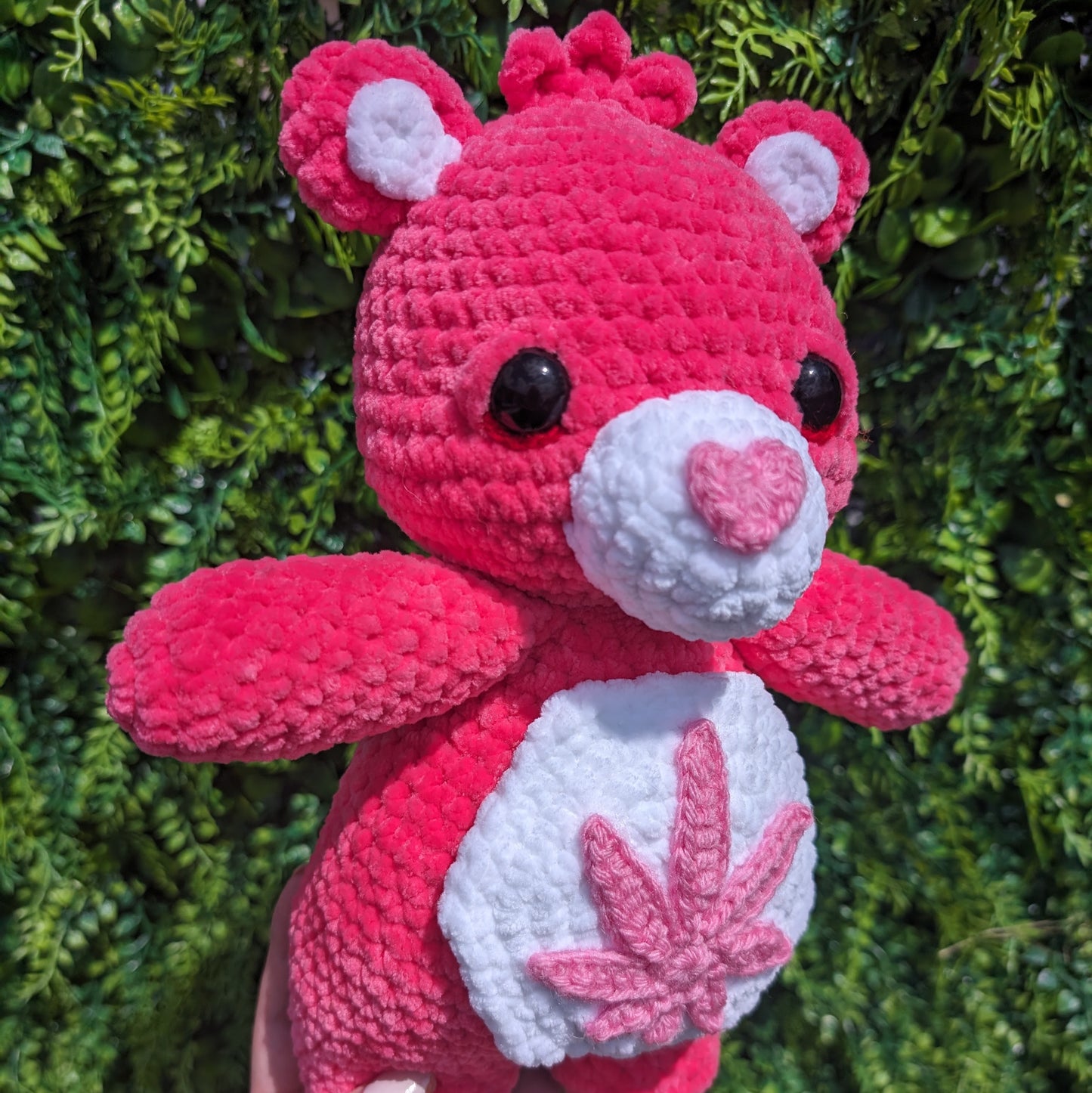 Pink Stoney Bear Crochet Plushie