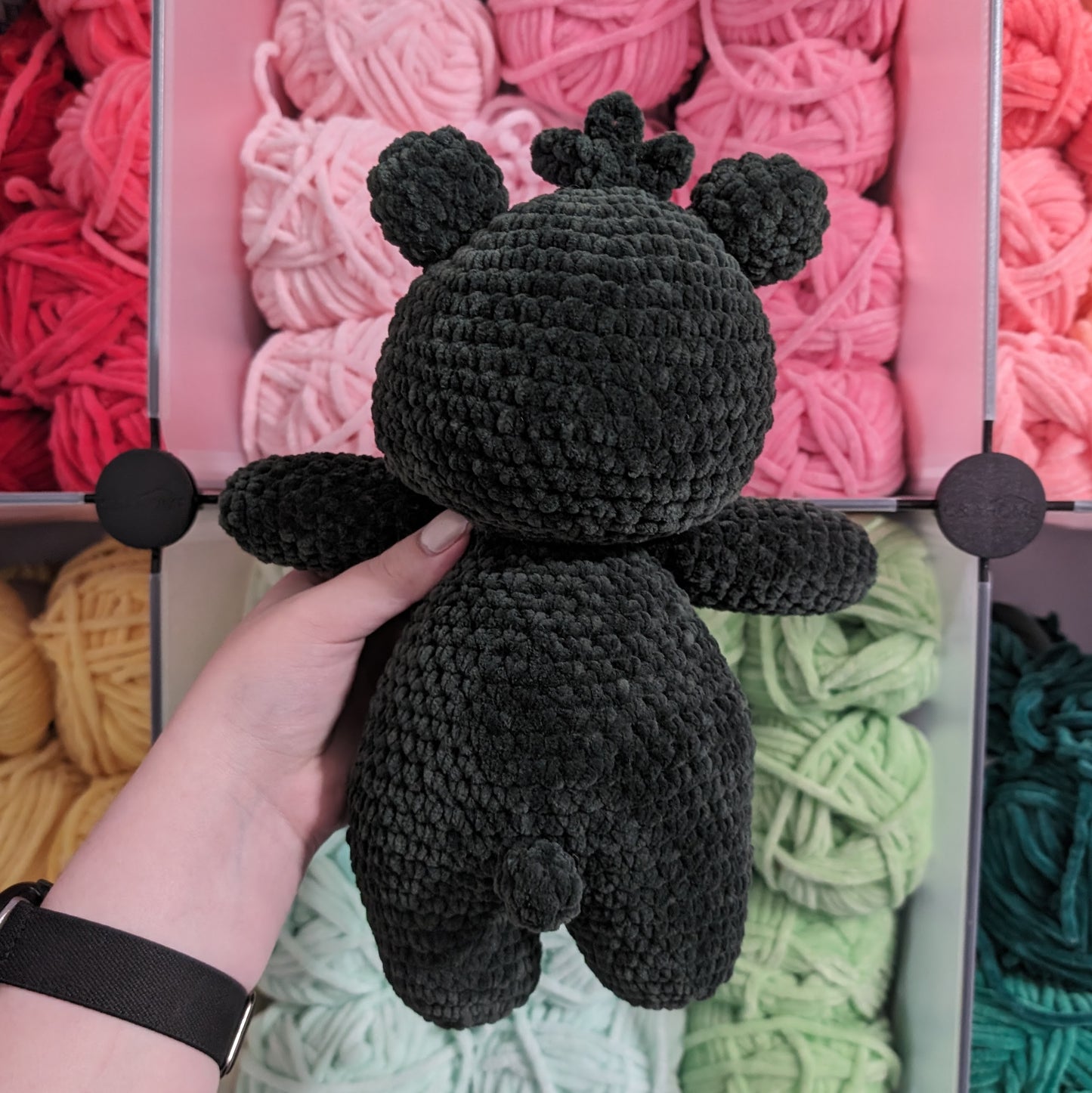 Dark Green Stoney Bear Crochet Plushie