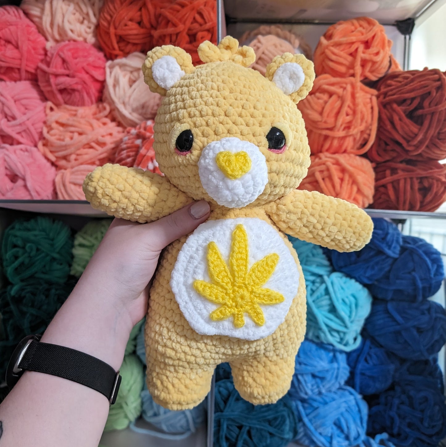 Yellow Stoney Bear Crochet Plushie