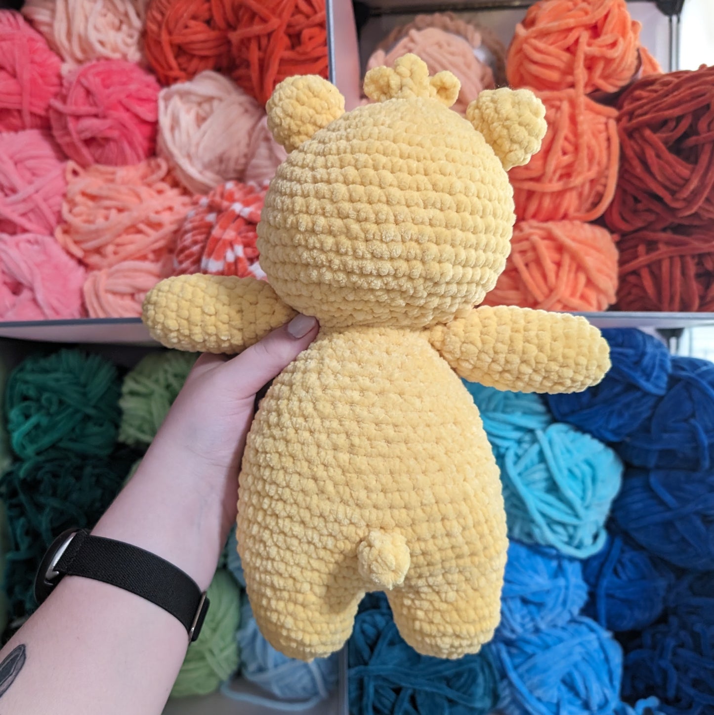 Yellow Stoney Bear Crochet Plushie