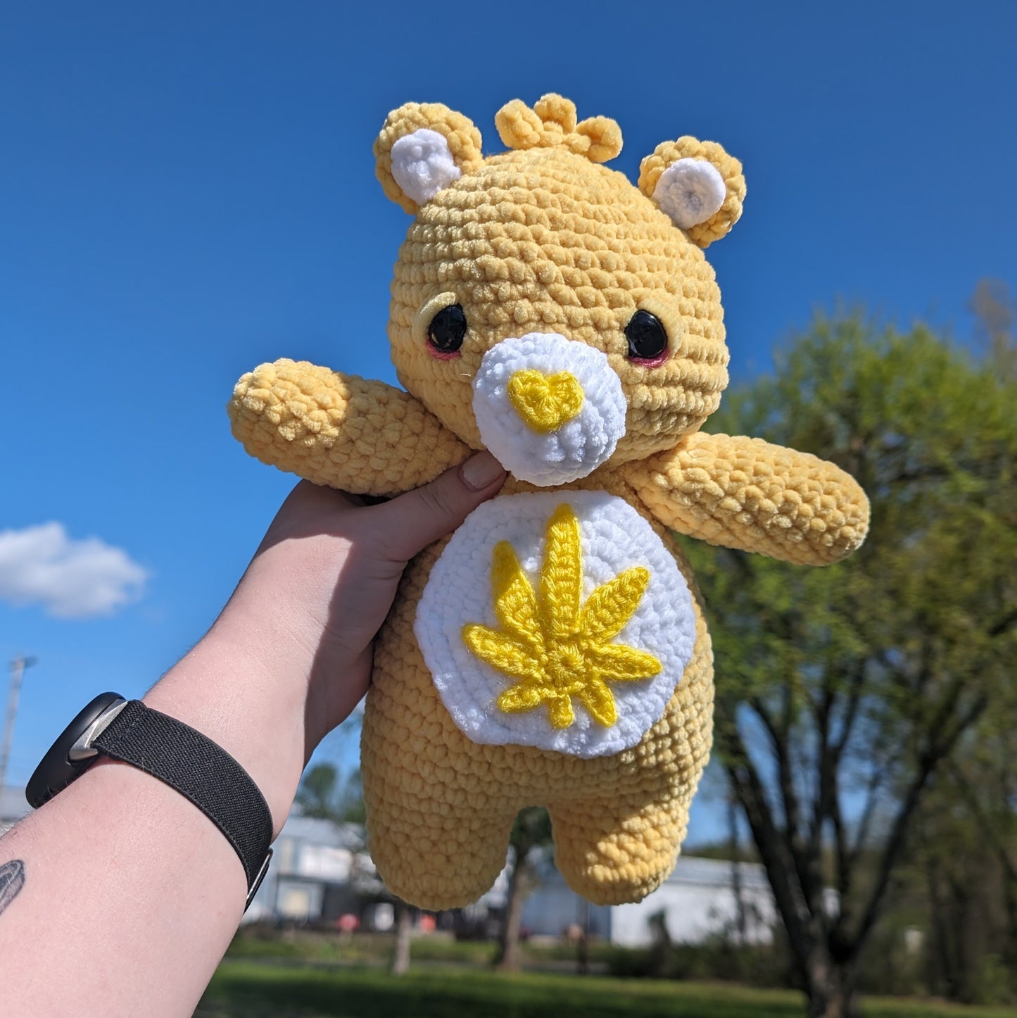 Yellow Stoney Bear Crochet Plushie