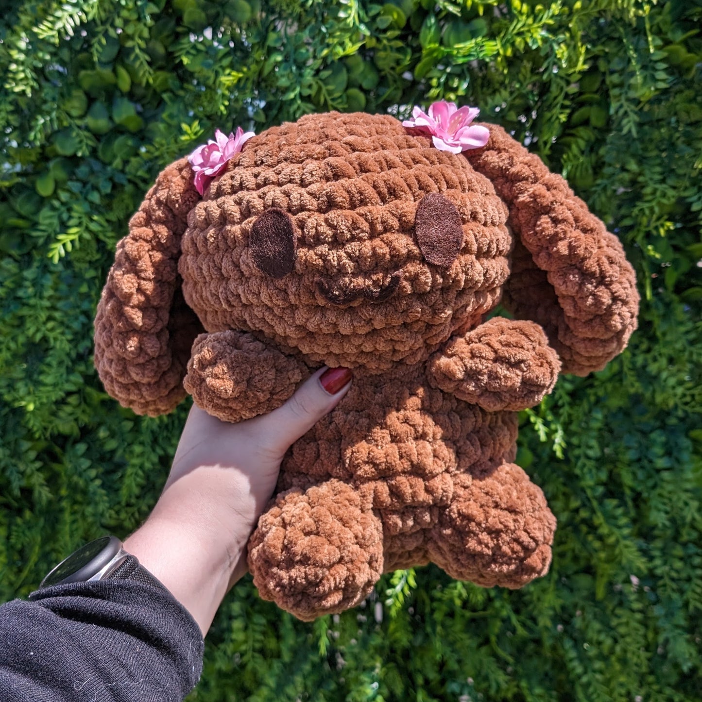MADE TO ORDER Jumbo Kawaii Japanese Brown Puppy Dog Bunny Crochet Plushie