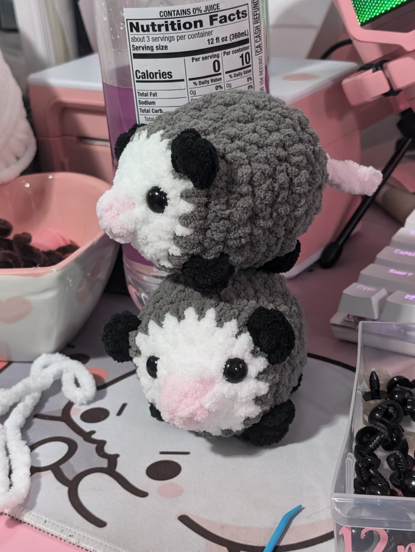 Baby Opossum Crochet Plushie