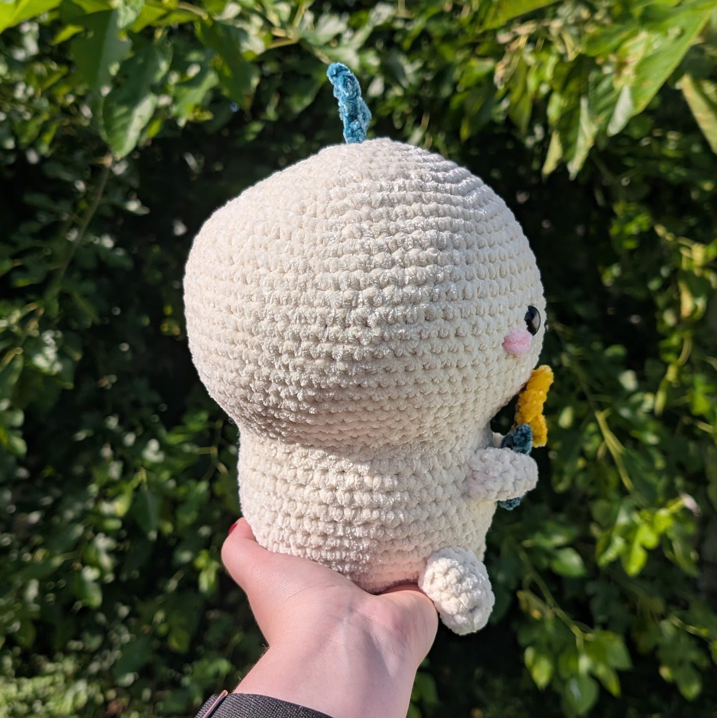 Velvet Sunflower Sprout Boy Crochet Plushie