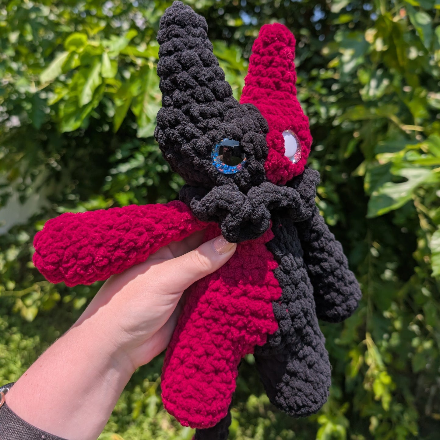 Black & Red Mori the Vessel Crochet Plushie
